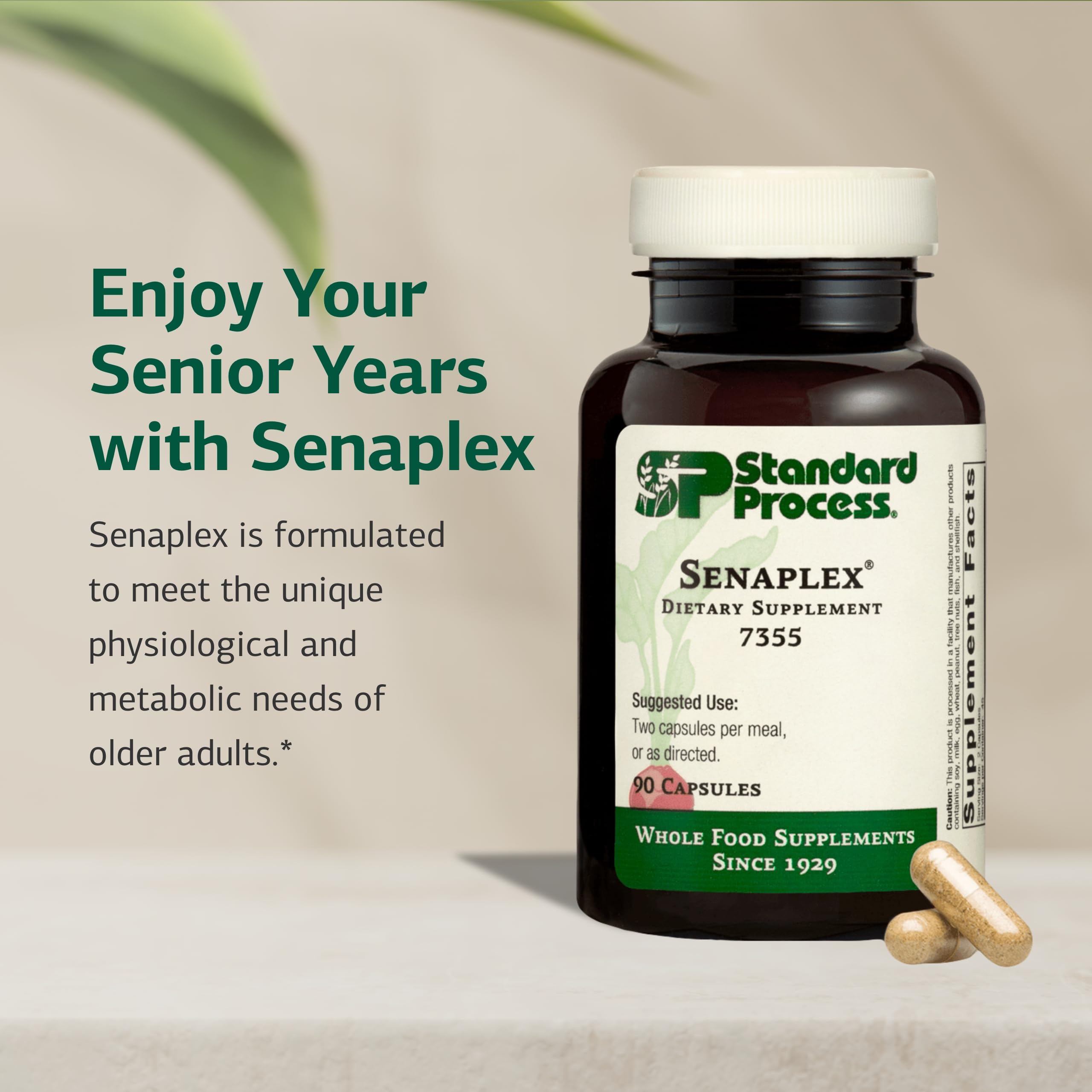 Standard Process Senaplex - Nervous System Support with Niacin, Vitamin B12 & B6 - Supports Brain Health & Cellular Health - Offers Antioxidant Activity - Non-Dairy - 90 Capsules (45 Servings) Standard Process Inc. Au supplements