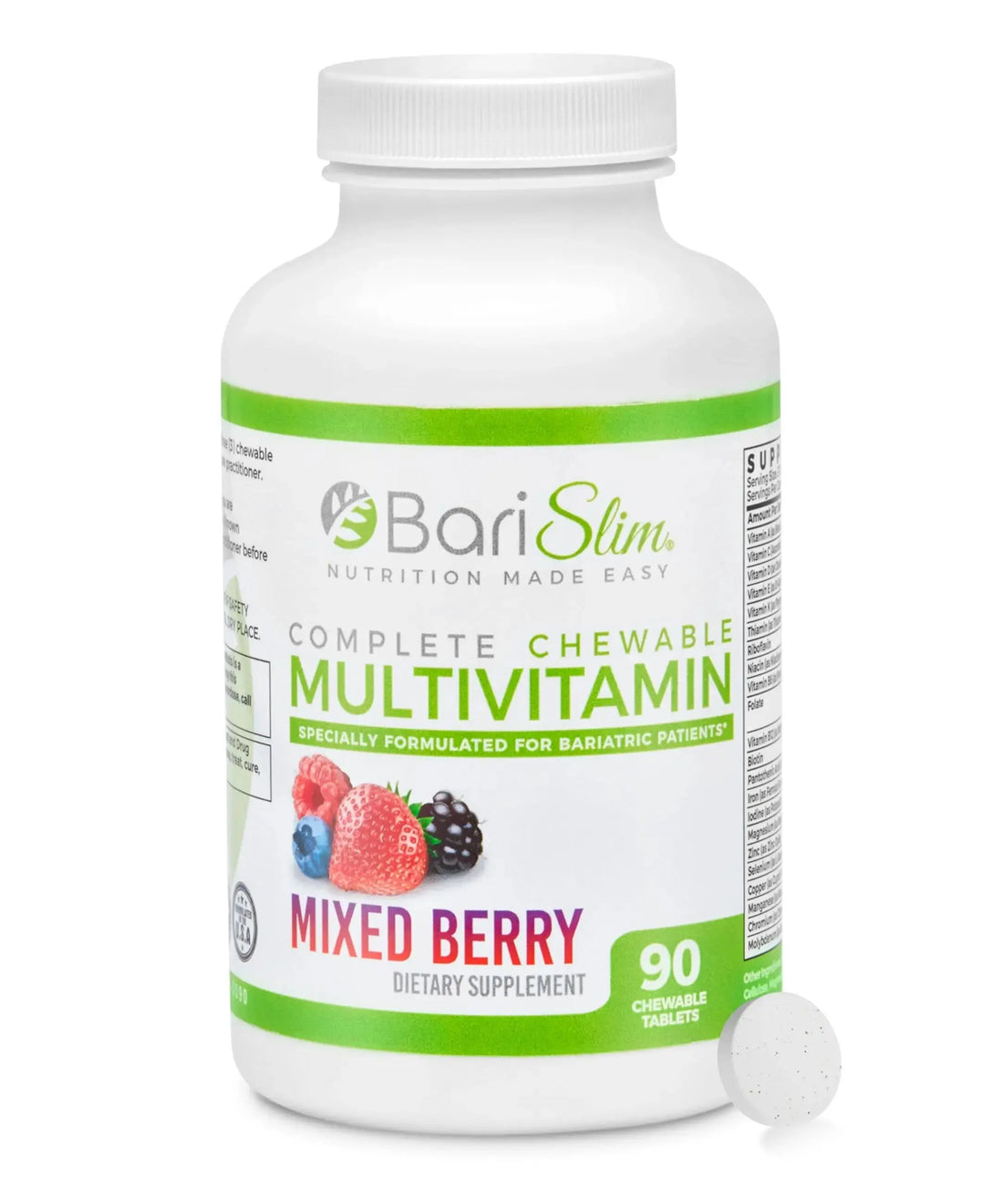 BariSlim Complete Chewable Bariatric Multivitamin Tablets - 45 mg Iron - Bariatric Vitamin & Supplement for Post Bariatric Surgery Including Gastric Bypass BariSlim AU supplements