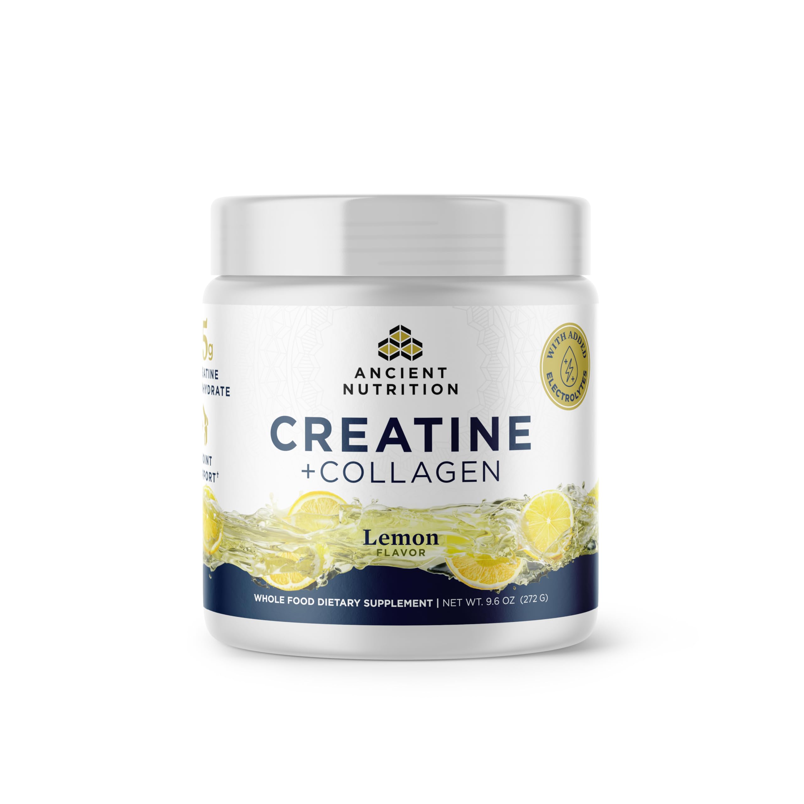 Ancient Nutrition Creatine + Collagen – Muscle Strength, Lean Body Mass, Joint Comfort & Cognitive Support – Includes 5g Creatine Monohydrate for Women + Electrolytes, Lemon, 30 Servings Ancient Nutrition Au supplements