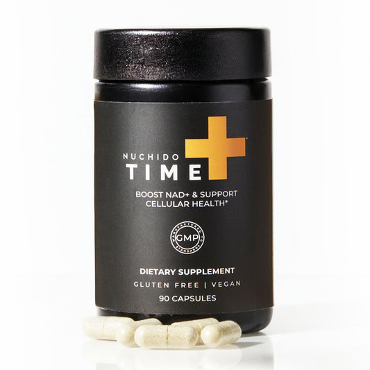 Nuchido Time+ NAD Supplement for Men & Women - Advanced Formula for Healthy Aging, Energy, Focus, Cellular Health & Longevity - Nicotinamide, Alpha Lipoic Acid, Quercetin - 90 Capsules Nuchido Time+Buy Supplements Australia