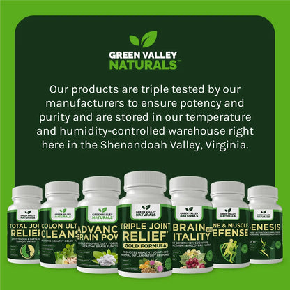 GREEN VALLEY NATURALS Triple Joint Relief Gold – Joint Support Supplement with Turmeric (Turmacin®, BCM-95®), Boswellia (AprèsFlex®) & Boron – Supports Mobility & Flexibility – 120 Capsules GREEN VALLEY NATURALSAu supplements