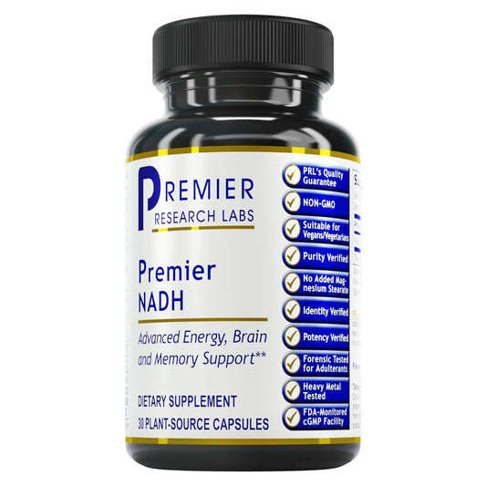 Premier Research Labs NADH - NADH Supplement, NAD Supplement for Men & Women, Nicotinamide Adenine Dinucleotide, Cell Regenerator, Respiratory Support - 30 Vegetarian Capsules Premier Research LabsAU supplements