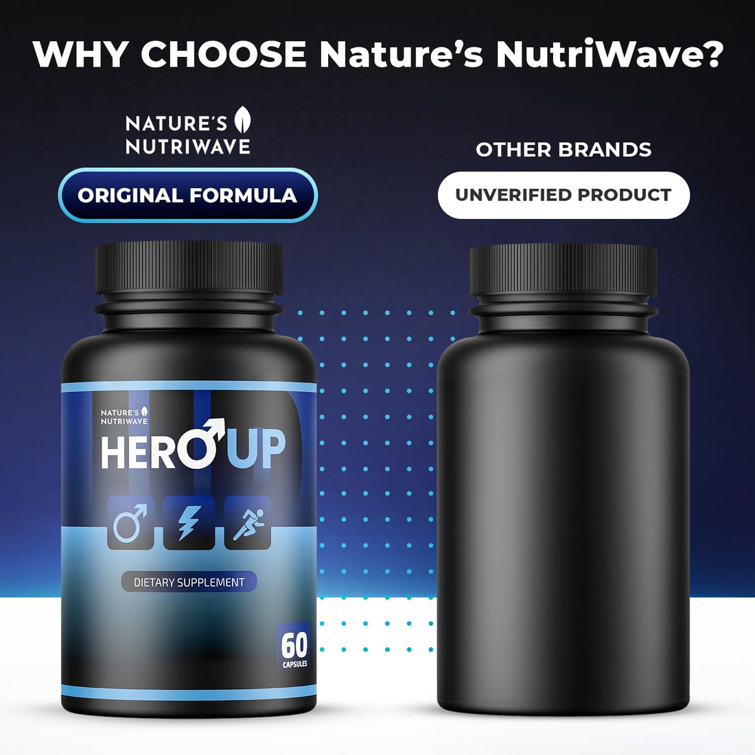 HeroUP - Natural Wellness Supplement with Plant-Based Ingredients – Non-GMO, Stimulant-Free | Made in the USA, GMP-Certified | 60 Capsules, 6 Month Suppy Nature’s NutriWave uk supplements