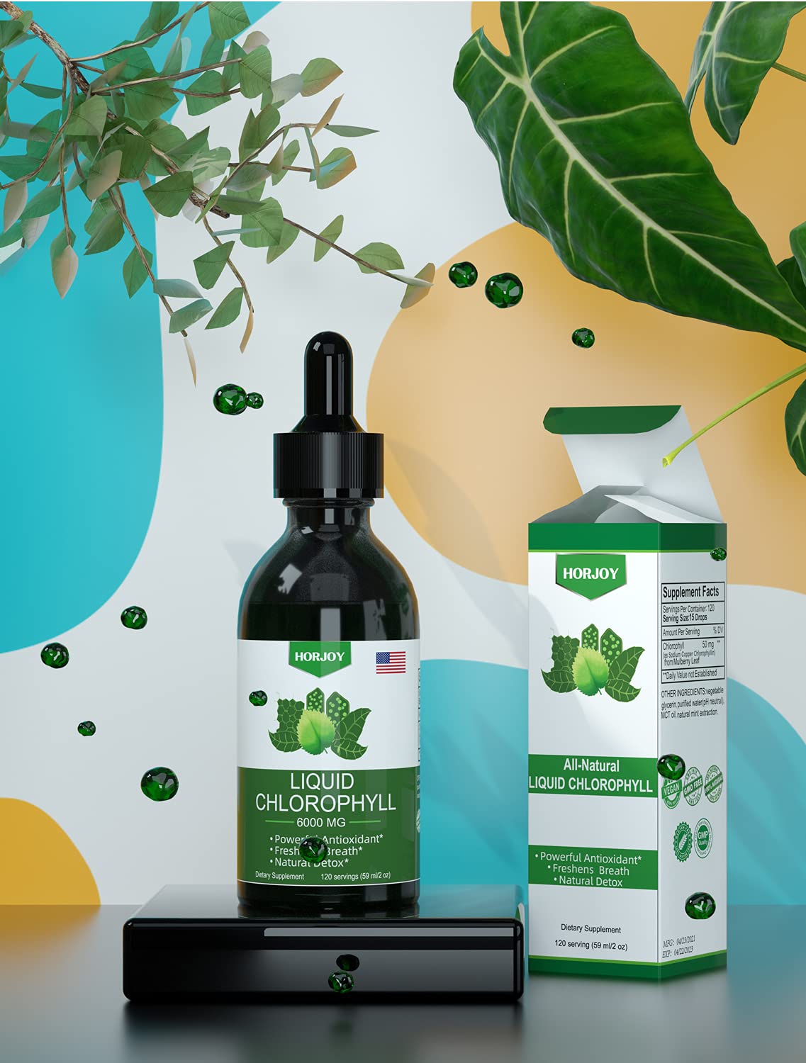 Chlorophyll Liquid Drops - 100% Natural Energy Booster and Immune Support - Internal Horjoy Au supplements