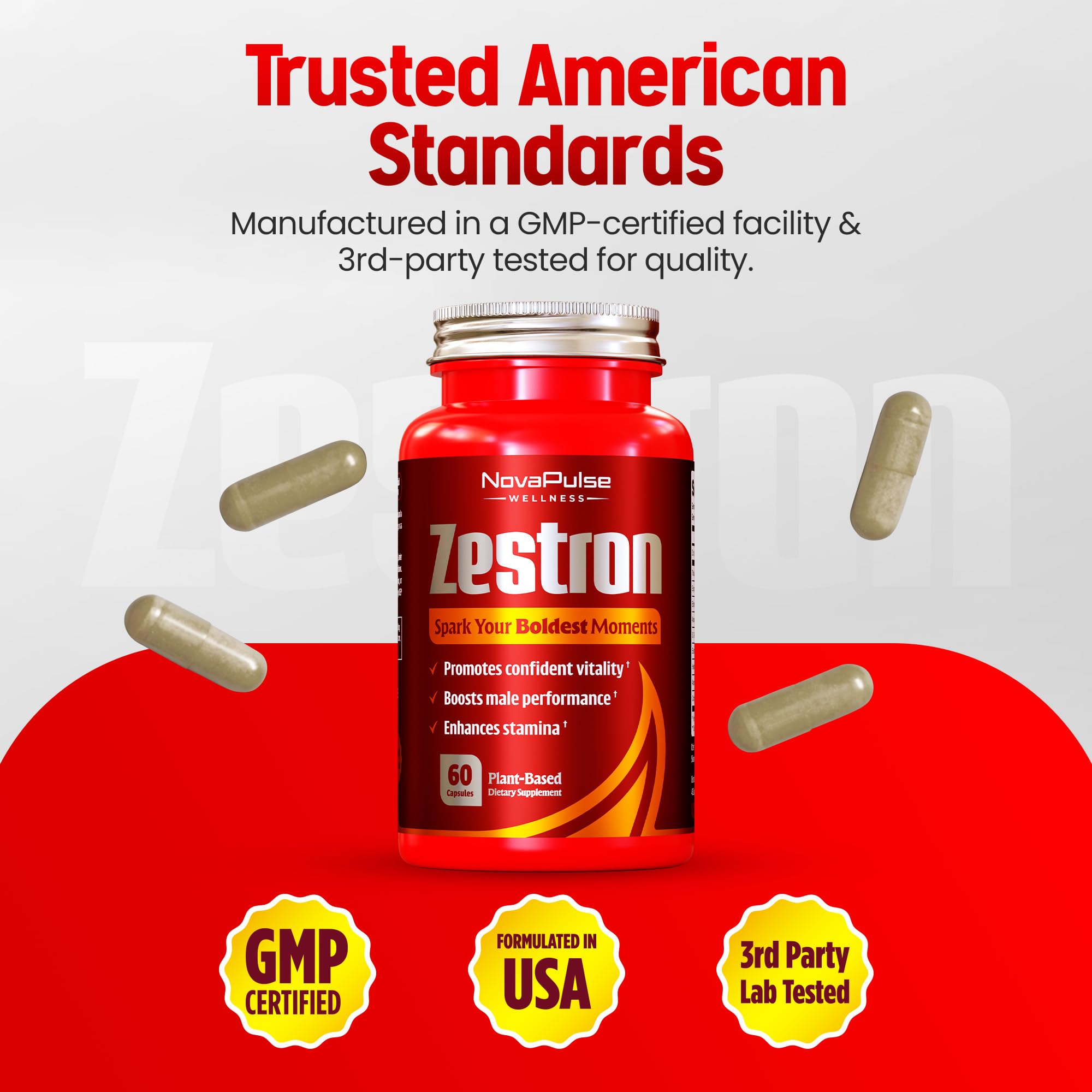 Male Enhancing Supplement Fast Acting Enlargement Pills for Men - Enhanced Size, Drive, Blood Flow, Libido, Testosterone Booster, Strength, Endurance - Boost Performance & Confidence - 60 Capsules NovaPulse Wellness Au supplements