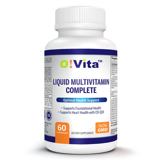 O!VITA Liquid Multivitamin Complete, with a Full Spectrum of Vitamins and Minerals, Plus 42 Fruits and Vegetable Proprietary Blend, Easy Absorption (60 Vegan Liquid Filled Capsules) O!VITAAU supplements