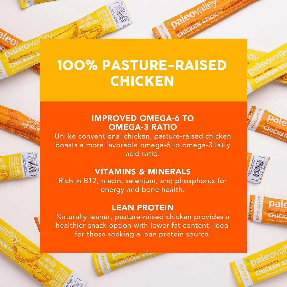 Paleovalley Pasture-Raised Chicken Sticks – 10 Pack – 7g Protein per Stick – Keto-Friendly, Paleo, Gluten-Free, Nitrate-Free – On-the-Go Snack (10 Pack, Buffalo) Paleovalley Au supplements