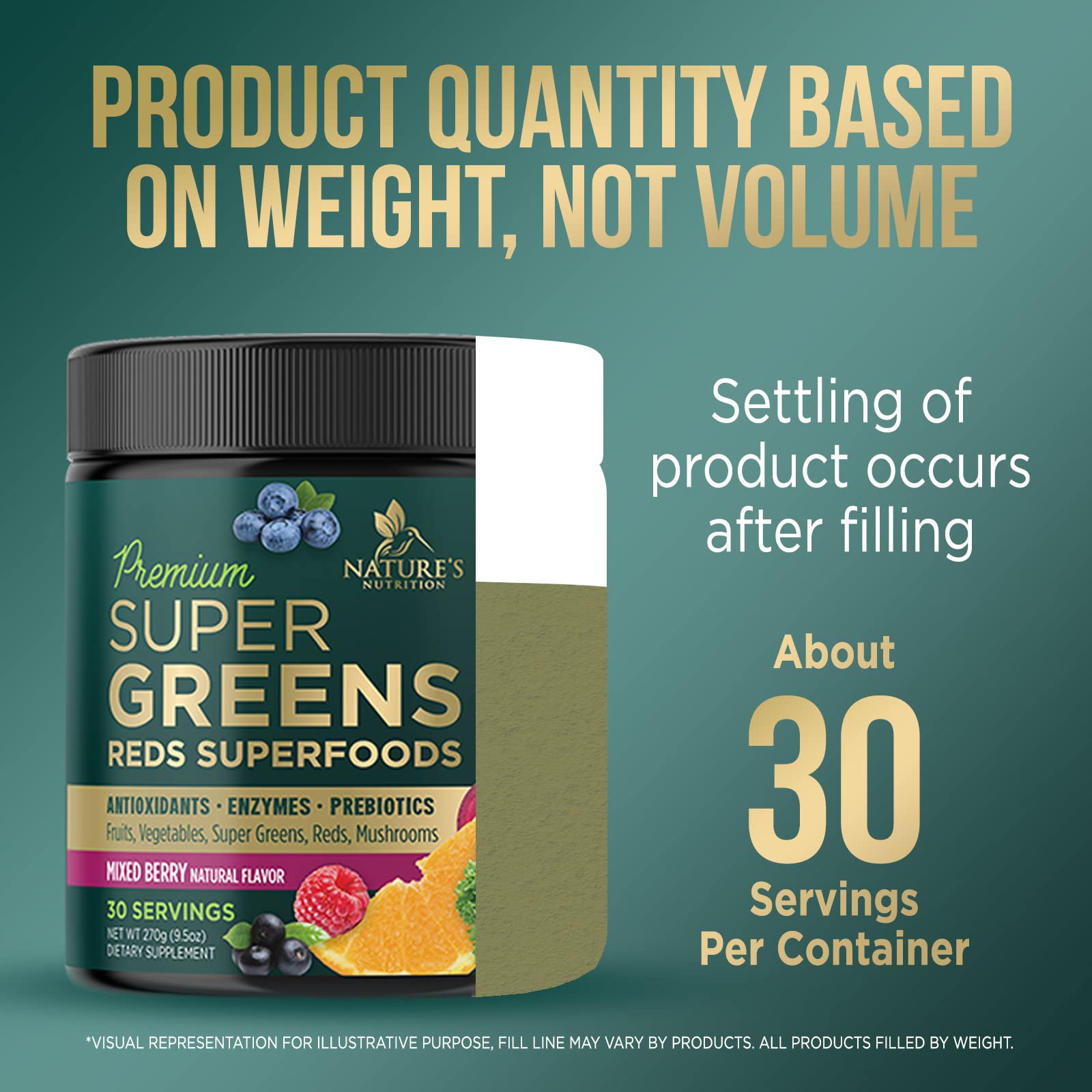 Greens Superfood Powder Supplement - Super Green Smoothie Mix Blend with Spirulina Nature's Nutrition Au supplements