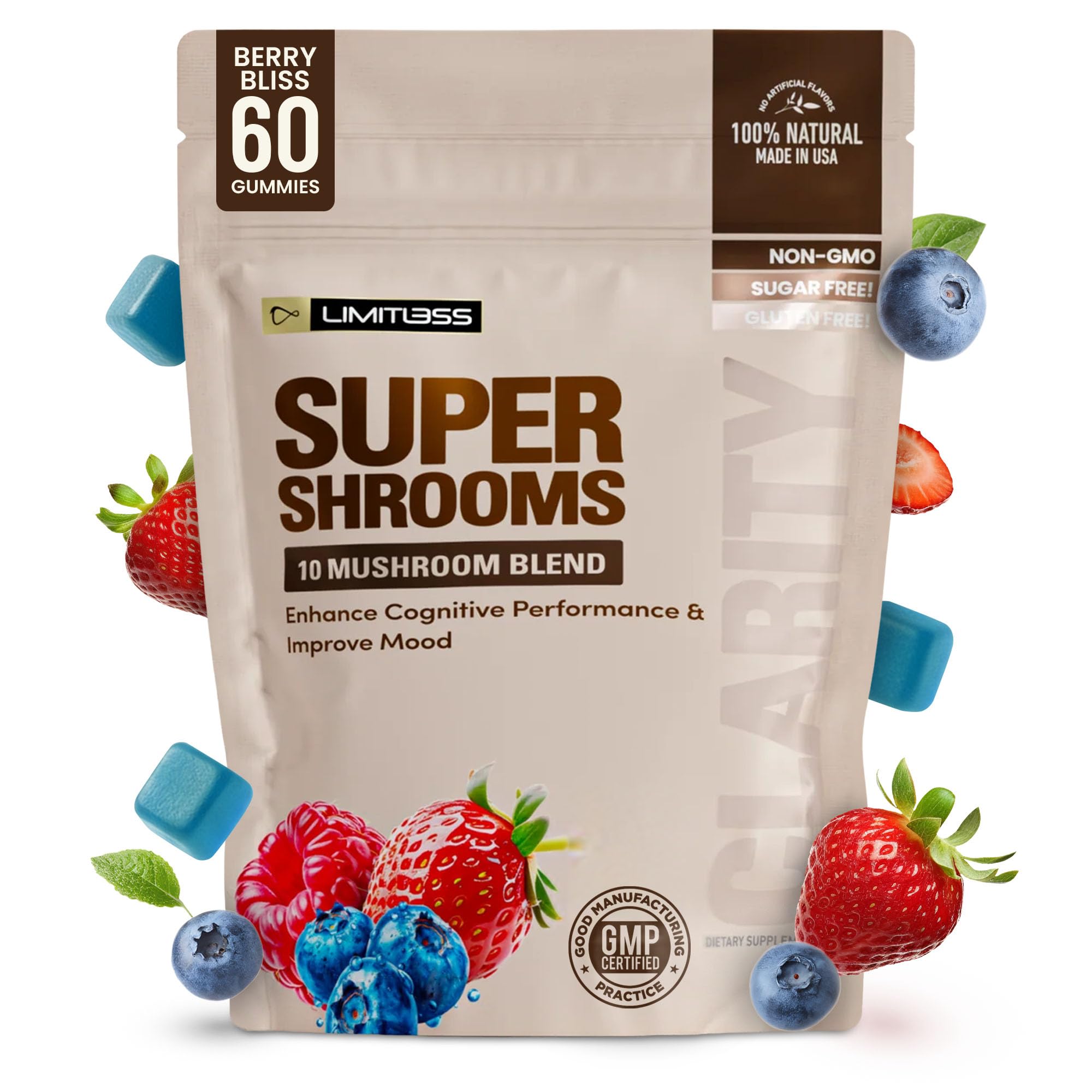 Limitless Supershrooms Smart Focus Gummies - 30 Day Supply LIMITLESS X Au supplements