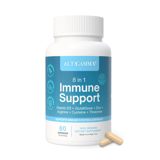 ALTAGAMMA 8 in 1 Immune Support Supplement - Daily Immunity Supplement & Immune Boosters for Adults - Immune System Booster with L-Lysine, Vitamin D and Zinc Supplements for Men & Women, 60 Capsules ALTAGAMMAAu supplements