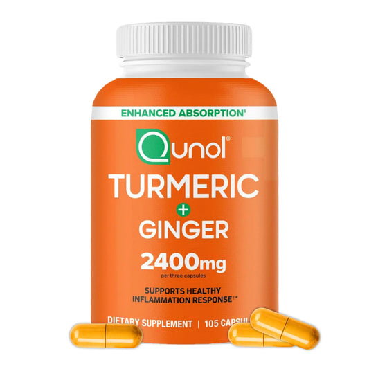 Qunol Turmeric Curcumin with Black Pepper & Ginger, 2400mg Turmeric Extract with 95% Curcuminoids, Extra Strength Supplement QunolAU supplements