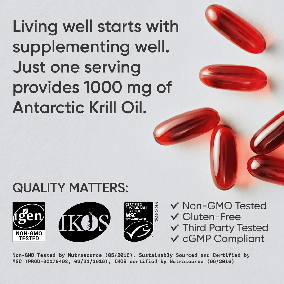 Sports Research® Omega-3 Krill Oil 1000mg - Pure Antarctic Superba Krill with Phospholipids, Choline & Astaxanthin - MSC Certified Sustainable · Non-GMO · Gluten Free - 60 Softgels Sports Research Au supplements