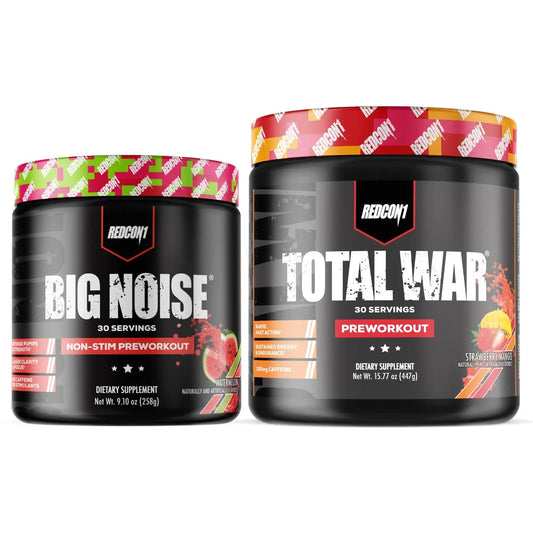 REDCON1 Total War Preworkout (Strawberry Mango) & Big Noise Non-Stim Preworkout REDCON1AU supplements