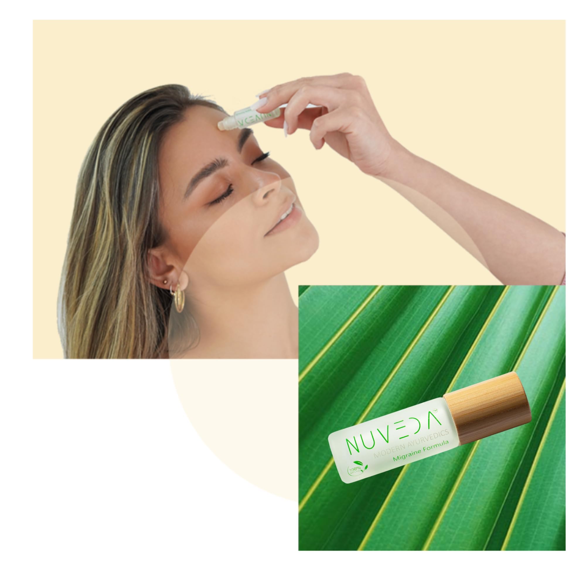 NUVEDA® Advanced Migraine Formula - All Natural Headache Stick | Modern Ayurvedic, Roll On Stick | Therapeutic Grade Essential Oil Aromatherapy | Made in USA NUVEDA Au supplements