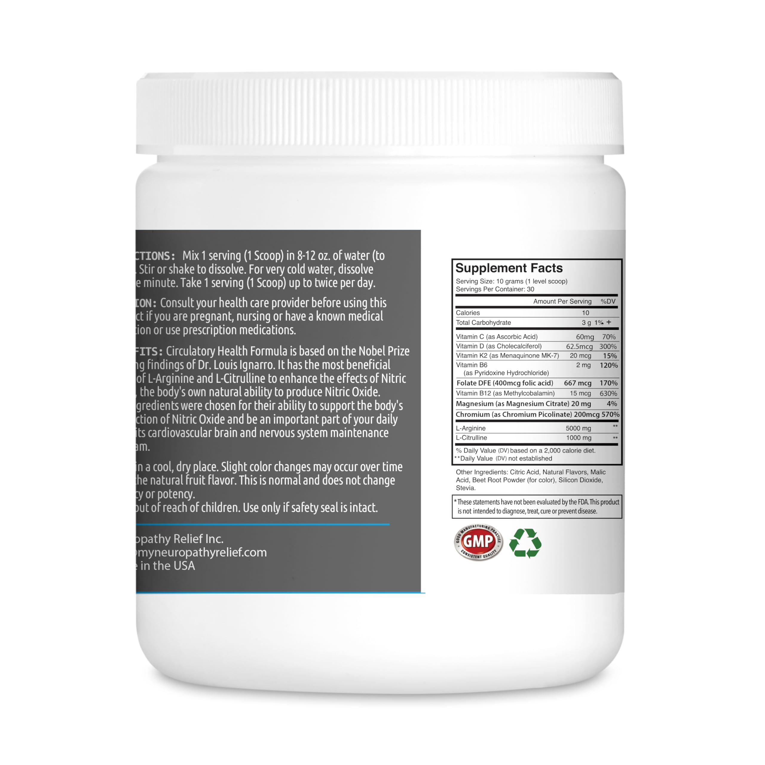 Neuropathy Relief - Circulatory Health Formula Nitric Oxide Booster - Berry Blend - L-Arginine Neuropathy Relief Au supplements