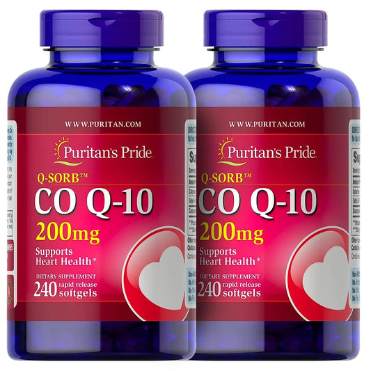 Puritan's Pride QSORB CoQ10 200 mg, Supports Heart Health (2 Pack of 240 softgels) Puritan's PrideAU supplements