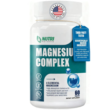 Magnesium Complex for Women&Men,With Glycinate Malate Citrate Taurate.Support for Sleep,Stress Relief,Cognitive Function,Magnesium Supplement 500mg,Third-Party Tested(Made & Tested in USA)-60 Capsules NUTRI POTENTIA Au supplements