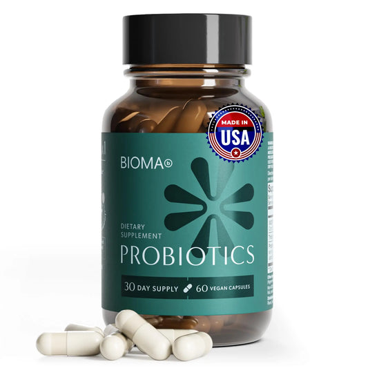 BIOMA Probiotics - Digestive Health Probiotic - Gut Support for Men & Women with Xylooligosaccharides, Tributyrin & Bifidobacterium - Vegan & Gluten Free BIOMAAU supplements