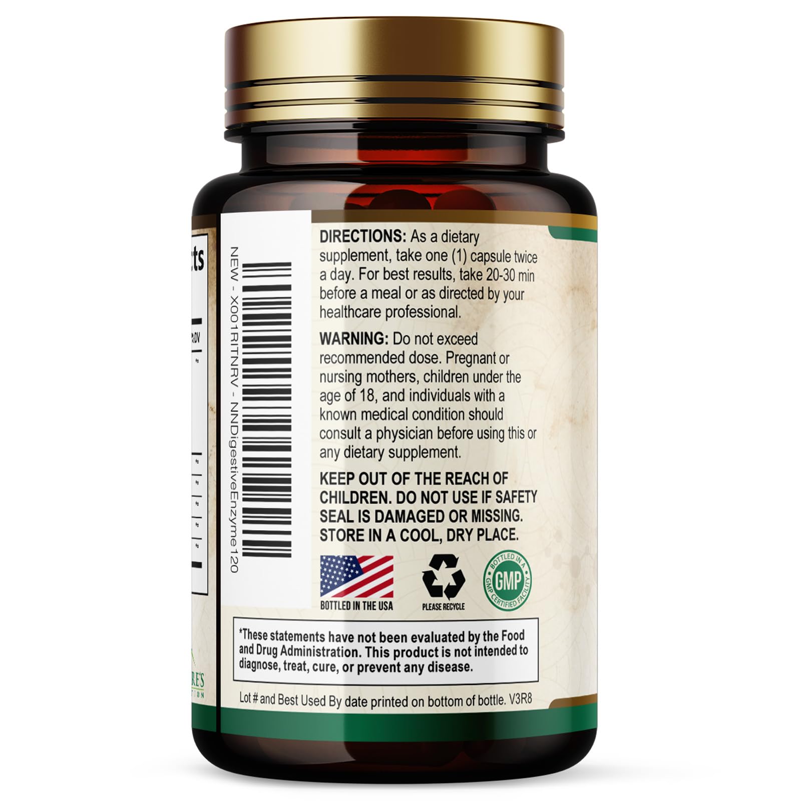 Digestive Enzymes - Super Digestive Multi Enzyme Complex for Bloating & Gut Health Support with Bromelain, Papain, Probiotics & Prebiotics - Digestion Health Support for Women & Men - 120 Capsules Nature's Nutrition Au supplements