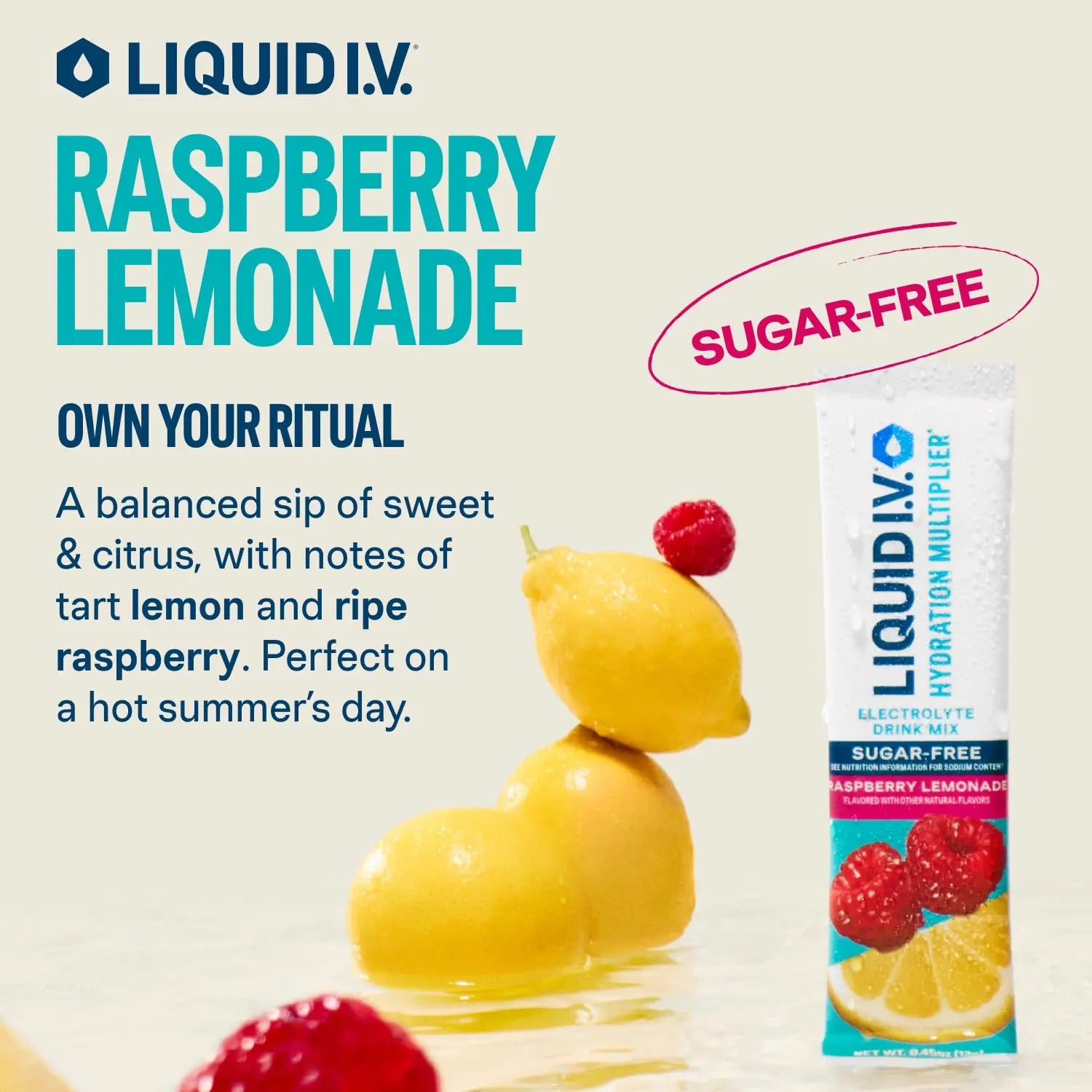 Liquid I.V.® Hydration Multiplier Sugar-Free - Raspberry Lemonade | Electrolyte Powder Drink Mix | 1 Pack (14 Servings) Liquid I.V. Au supplements