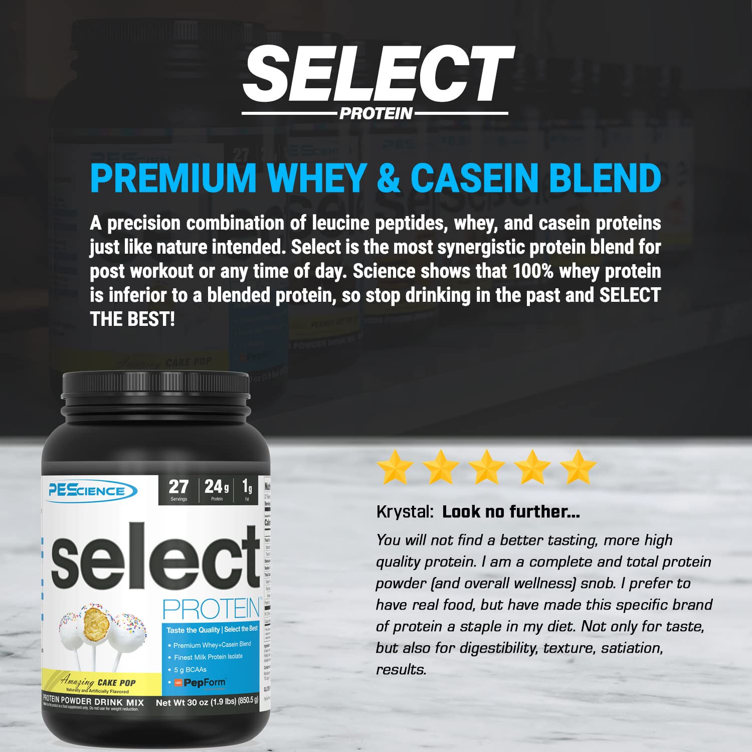 PEScience Select Low Carb Protein Powder, Cake Pop, 27 Serving, Keto Friendly PEScience Au supplements