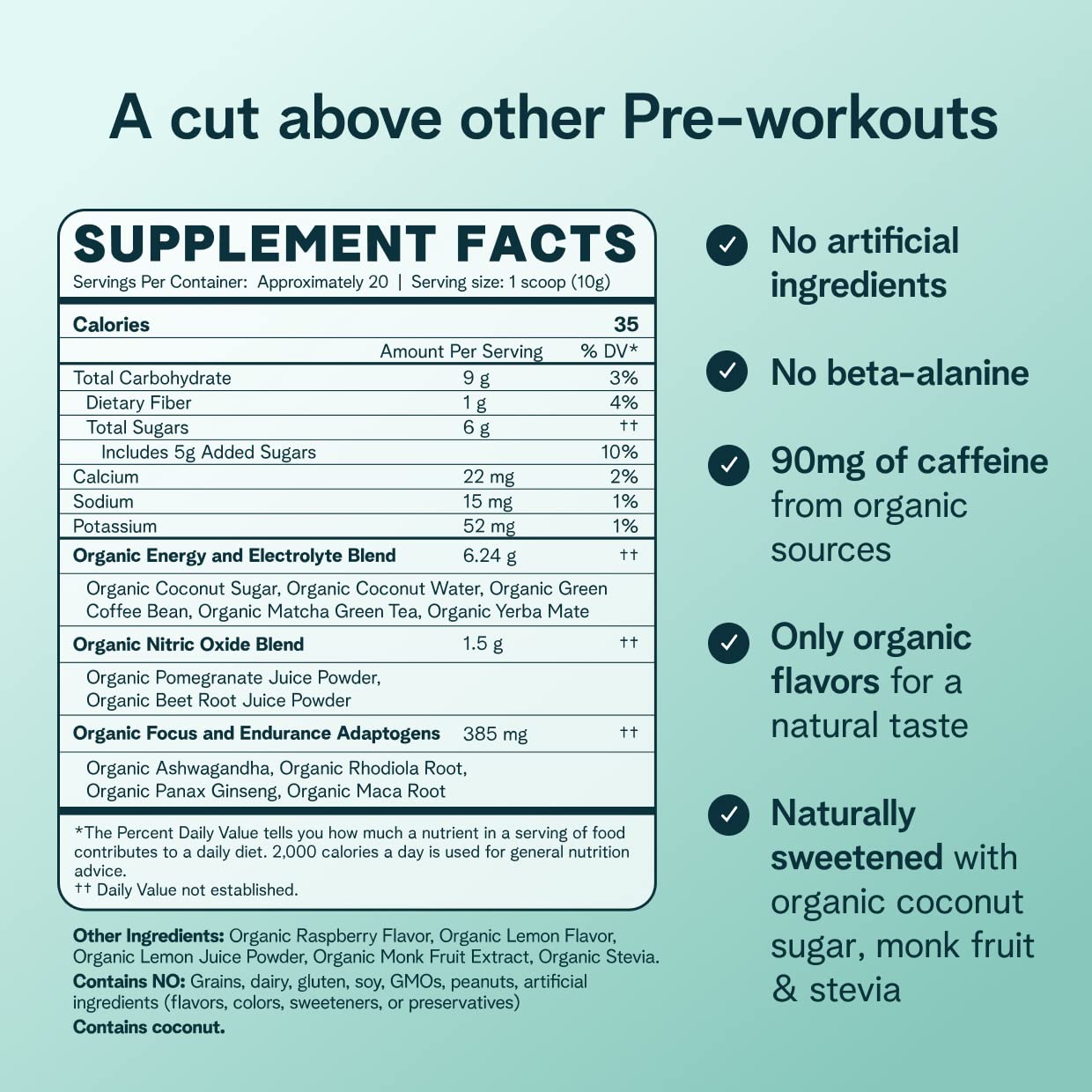 Ora Organic Natural Pre Workout Powder - Raspberry Lemonade Flavor- Provides Jitter Free Ora Organic Au supplements