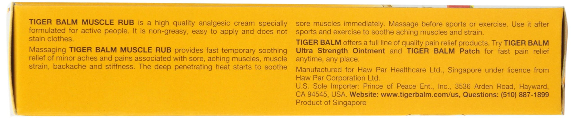 Tiger Muscle Rub Topical Analgesic Cream 2 Ounces (57 g) (Pack of 4) Tiger Balm Au supplements