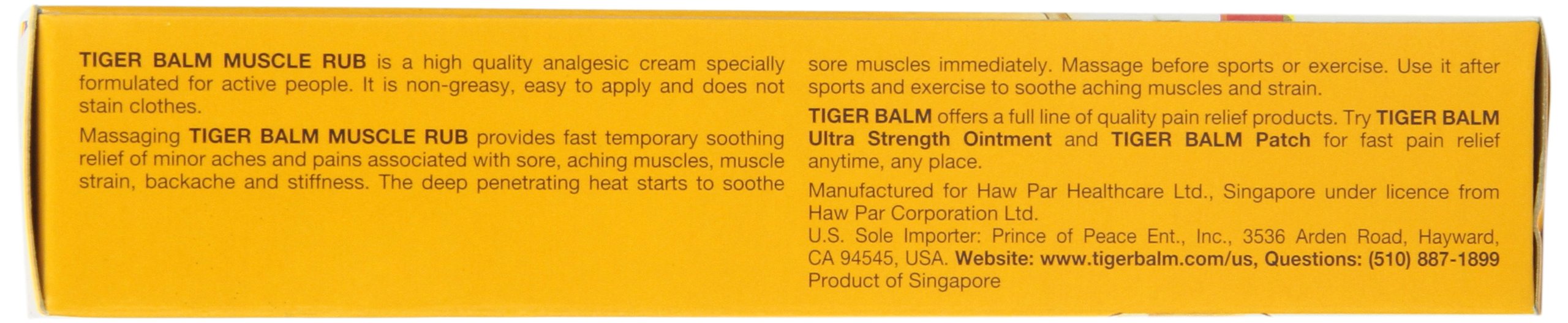 Tiger Muscle Rub Topical Analgesic Cream 2 Ounces (57 g) (Pack of 4) Tiger Balm Au supplements