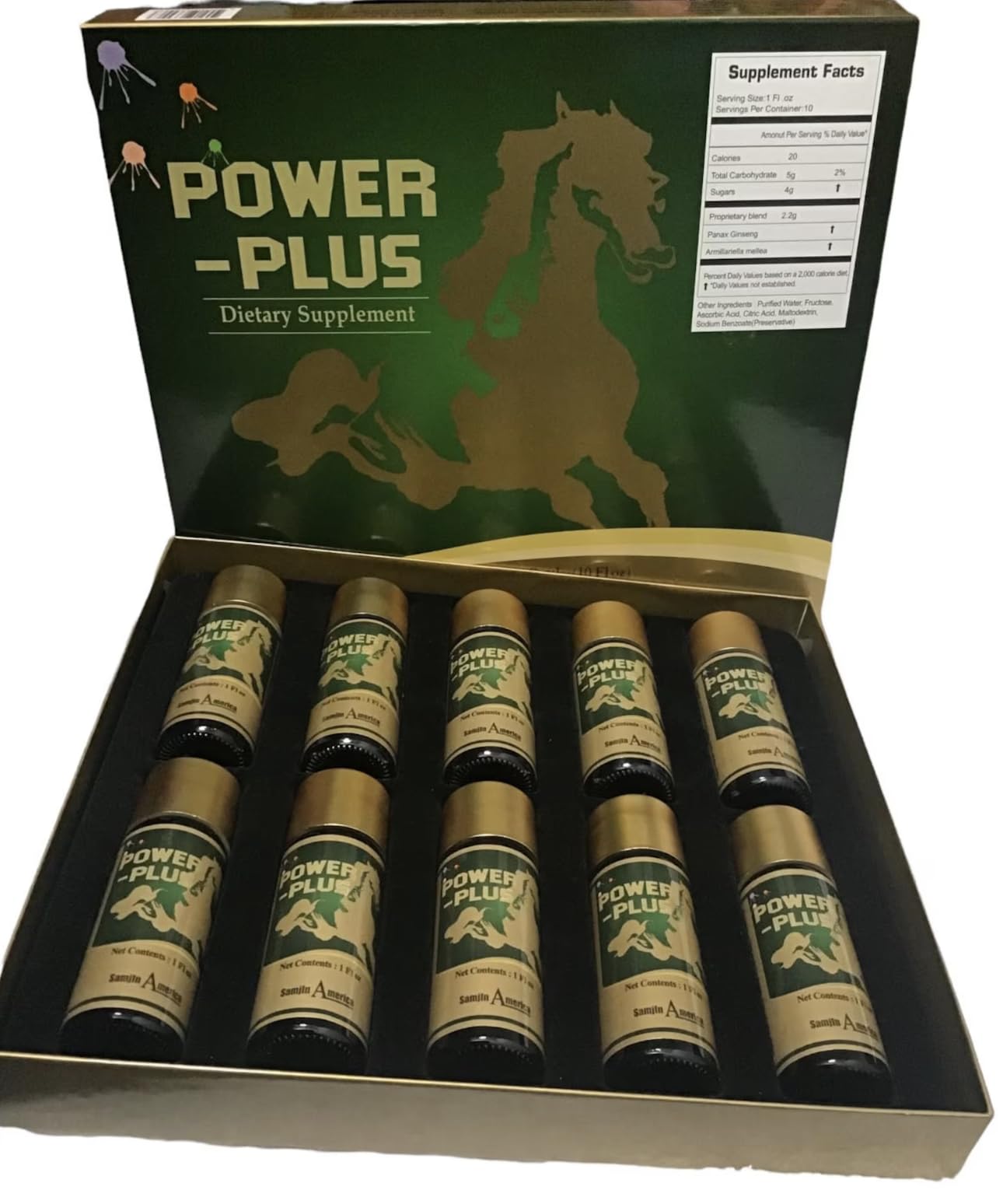 Skydia Power Plus - 10 Bottles Power-Plus Botanical Blend Liquid Supplement (1 FL OZ) Korean Ginseng Extract Ginseng Supplement Natural Men Tonic Ginseng Root Korean Red Ginseng Drops Skydia Au supplements