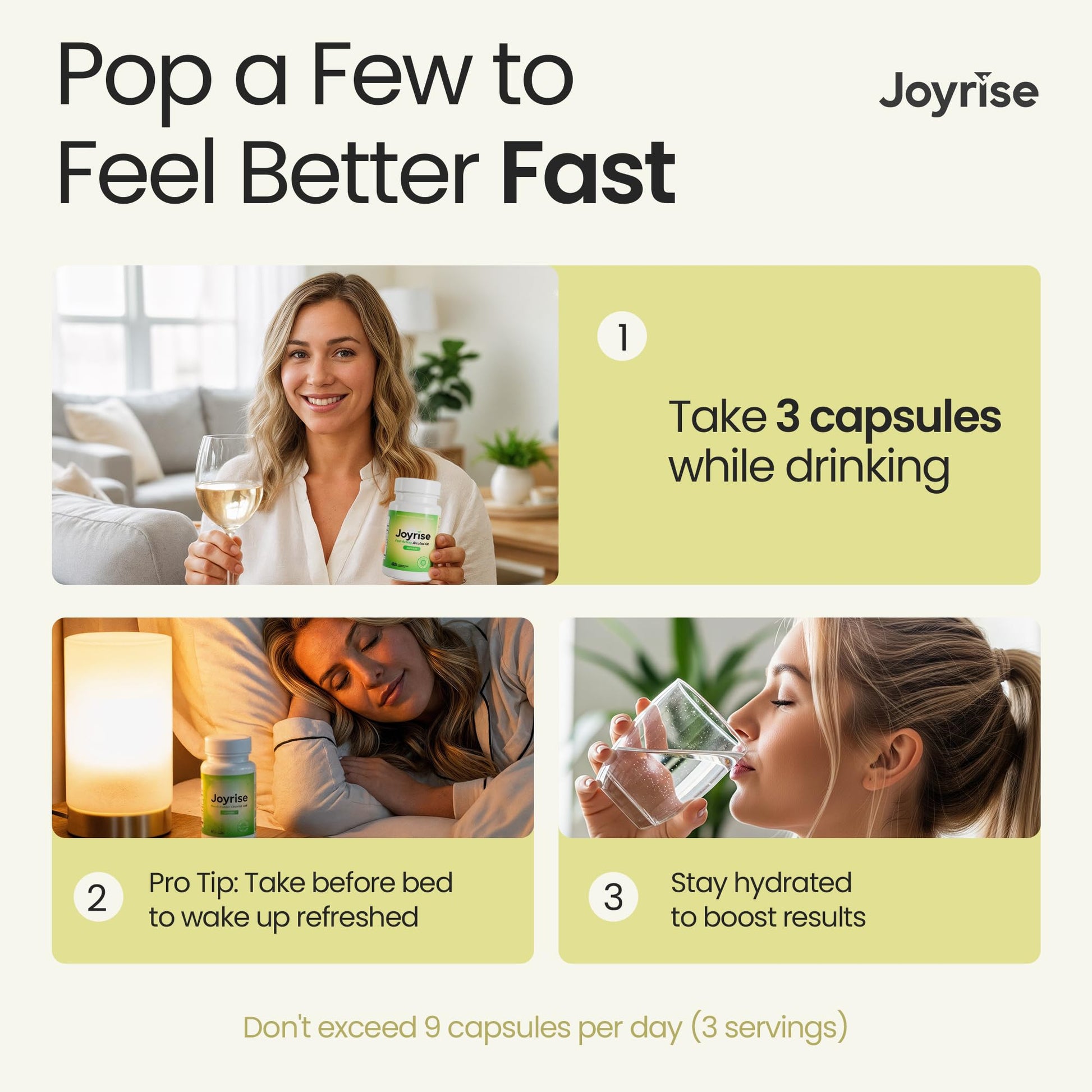Joyrise® After Drinking Aid – Fast Acting Capsules with DHM – Alcohol Metabolism Support, Liver Health, Rapid Bioavailability & Body Replenishment – 45 Capsules (15 Servings) Joyrise Au supplements