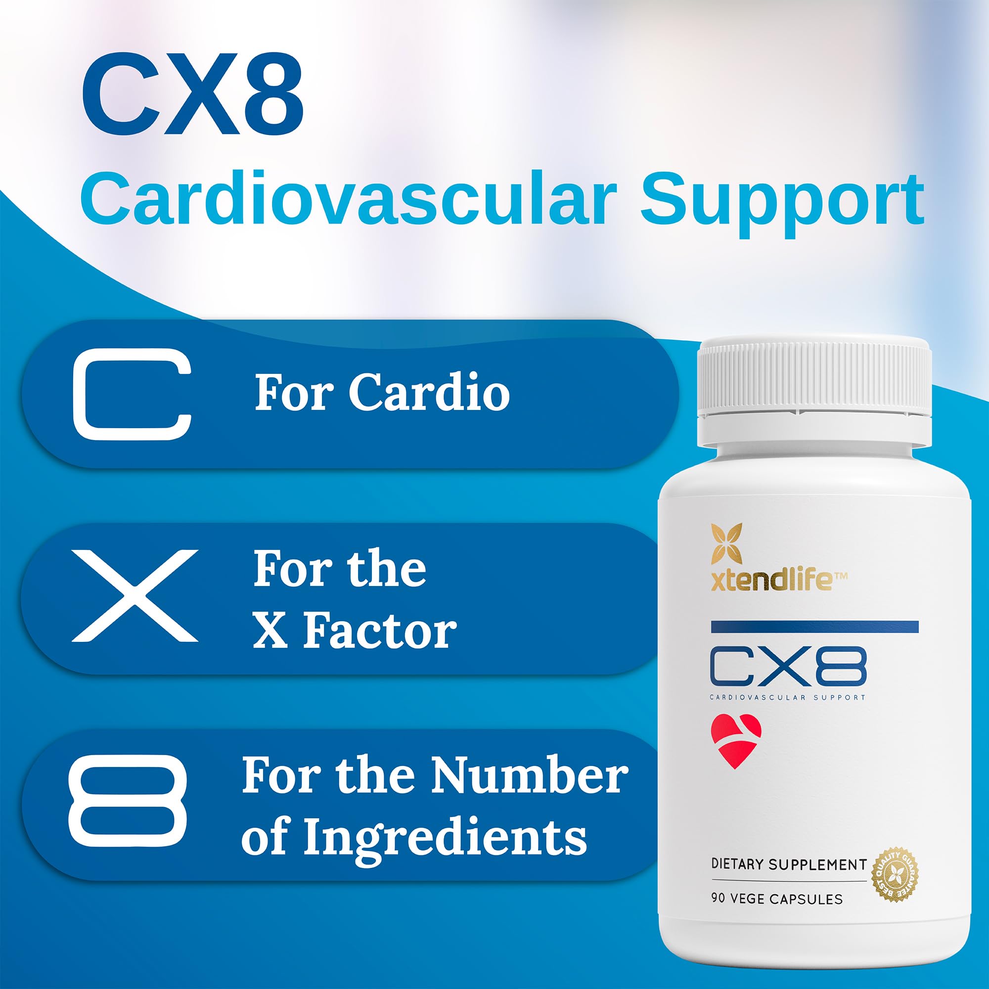Xtendlife CX8 Heart Health Supplement for Cardiovascular Support, Circulation, and Arterial Health - with Vitamin K2 MK7, D3, Tocotrienols, and Sea Buckthorn-30 Day Supply Xtendlife Au supplements