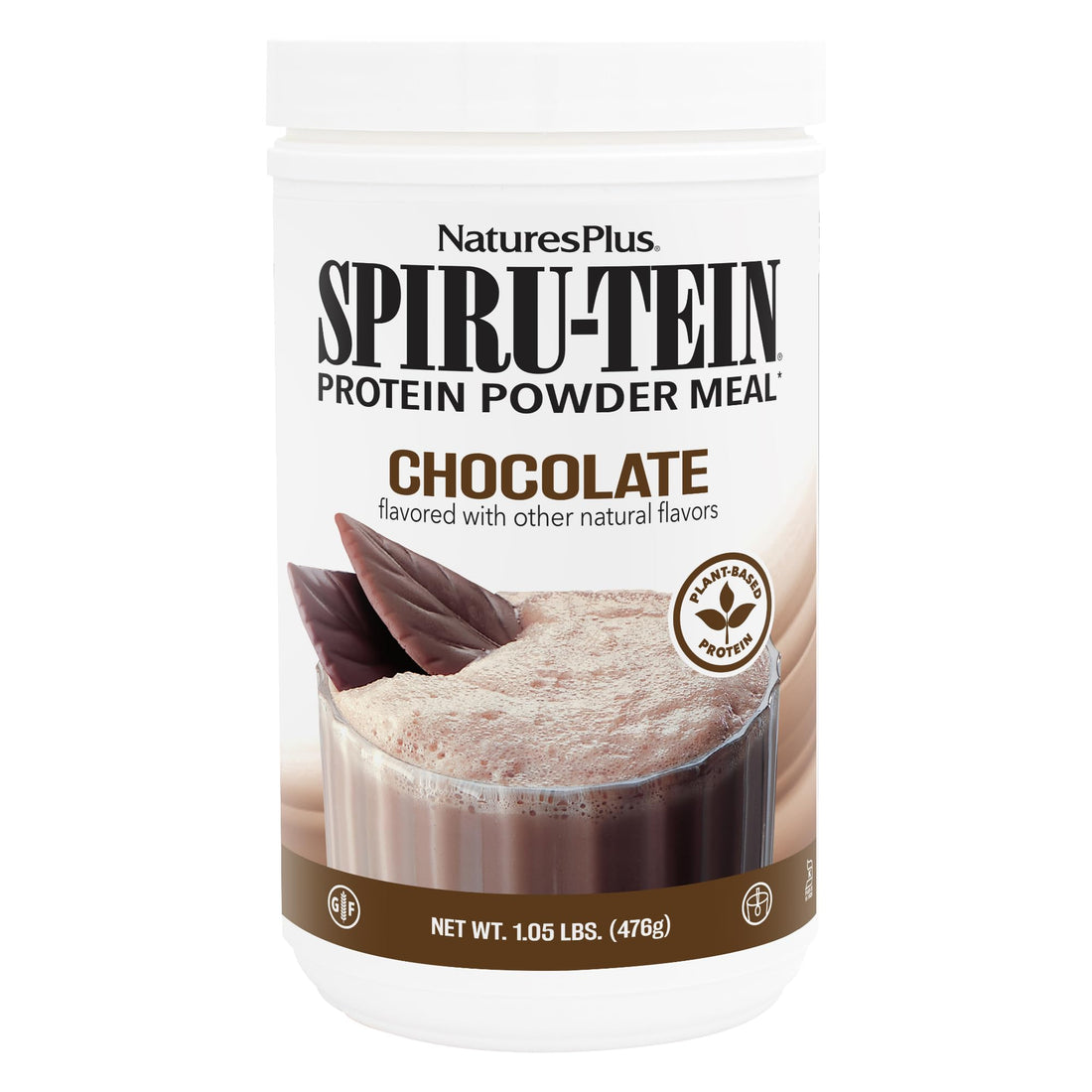 NaturesPlus SPIRU-TEIN, Chocolate - 1.05 lb - Plant-Based Protein Shake - Non-GMO, Vegetarian, Gluten Free - 17 Total Servings NaturesPlus Au supplements