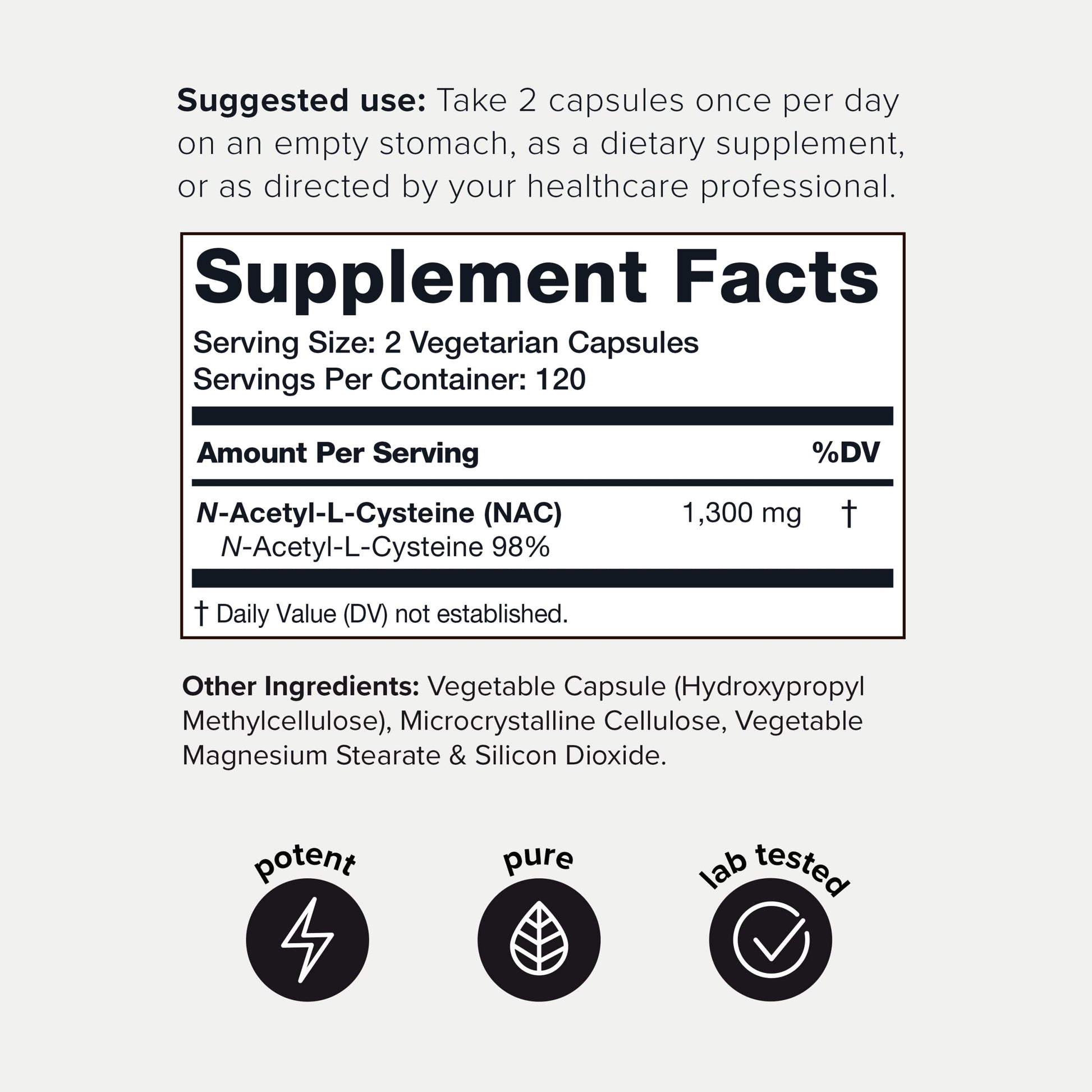 Toniiq 1300mg NAC - 4 Month Supply - Min. 98%+ Tested Purity - Ultra High Strength Toniiq Au supplements