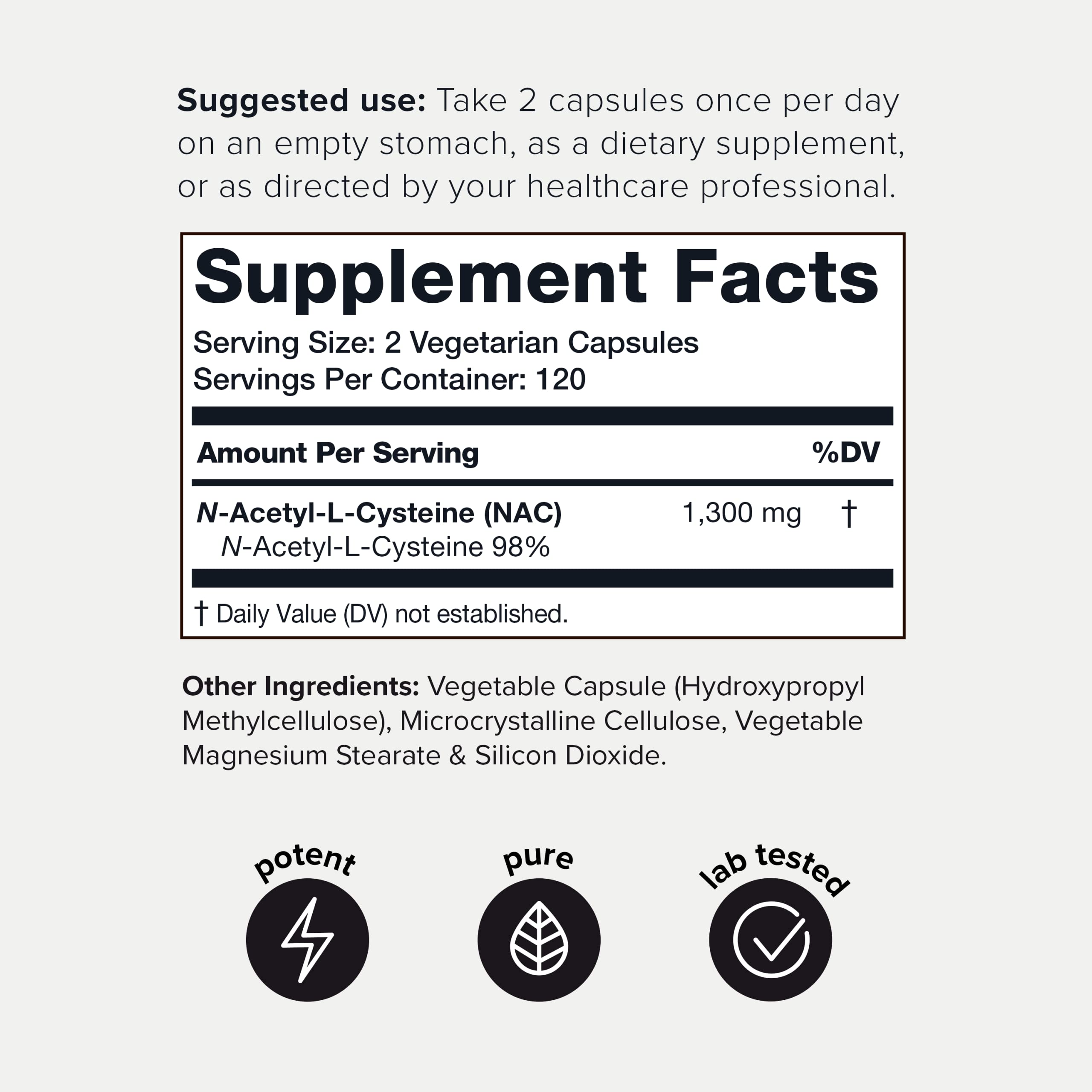 Toniiq 1300mg NAC - 4 Month Supply - Min. 98%+ Tested Purity - Ultra High Strength Toniiq Au supplements