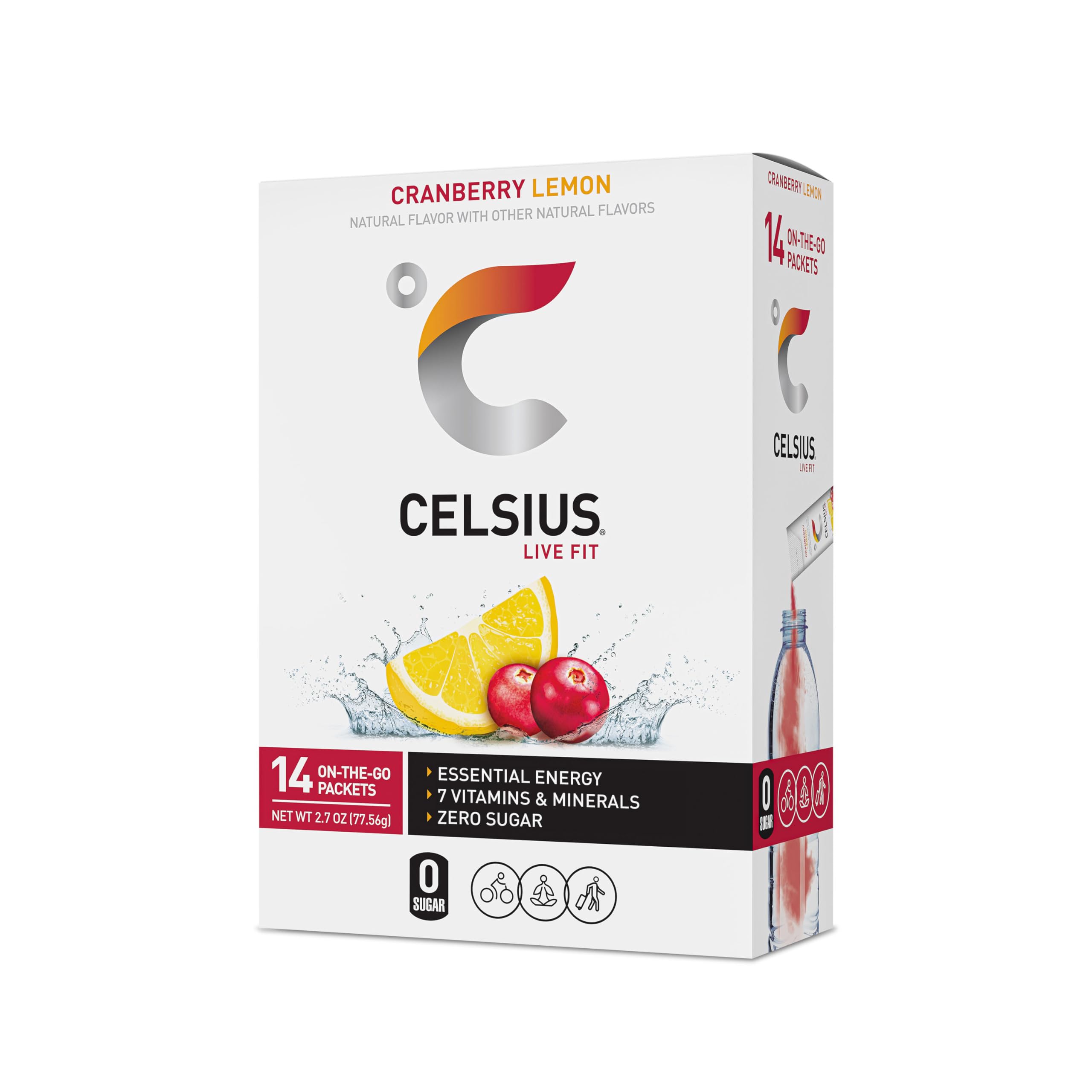 CELSIUS On-the-Go Powder Stick Packs, Cranberry Lemon, 2.7 Ounce - 14 Count CELSIUS Au supplements