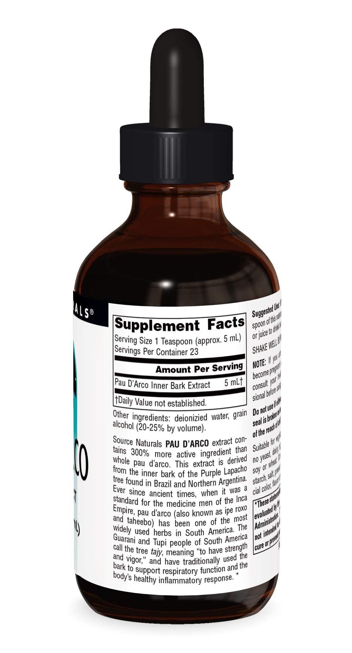 Source Naturals PAU D'Arco Liquid Extract, Support Resriotory Function and the Body's Healthy Inflammatory Response* | Dietary Supplement |1 Bottle | 4 Fluid oz. Source Naturals Au supplements