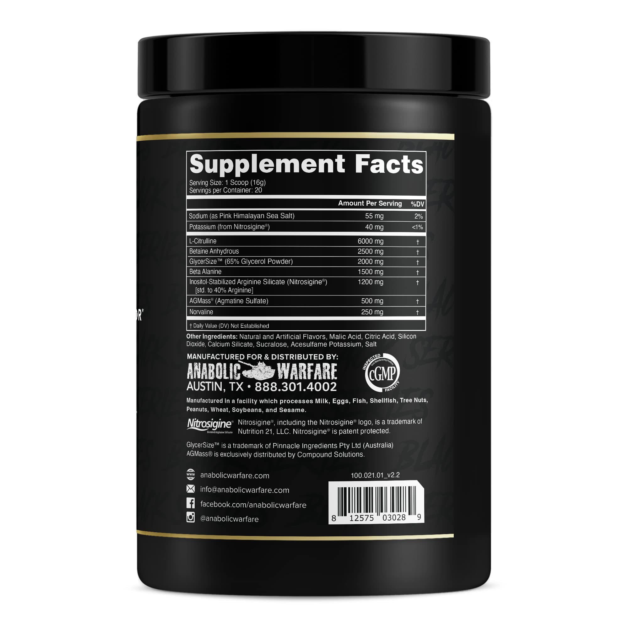 Anabolic Warfare Veiniac Muscle Pump Activator Supplement Stimulant Free Pre-Workout Anabolic Warfare Au supplements