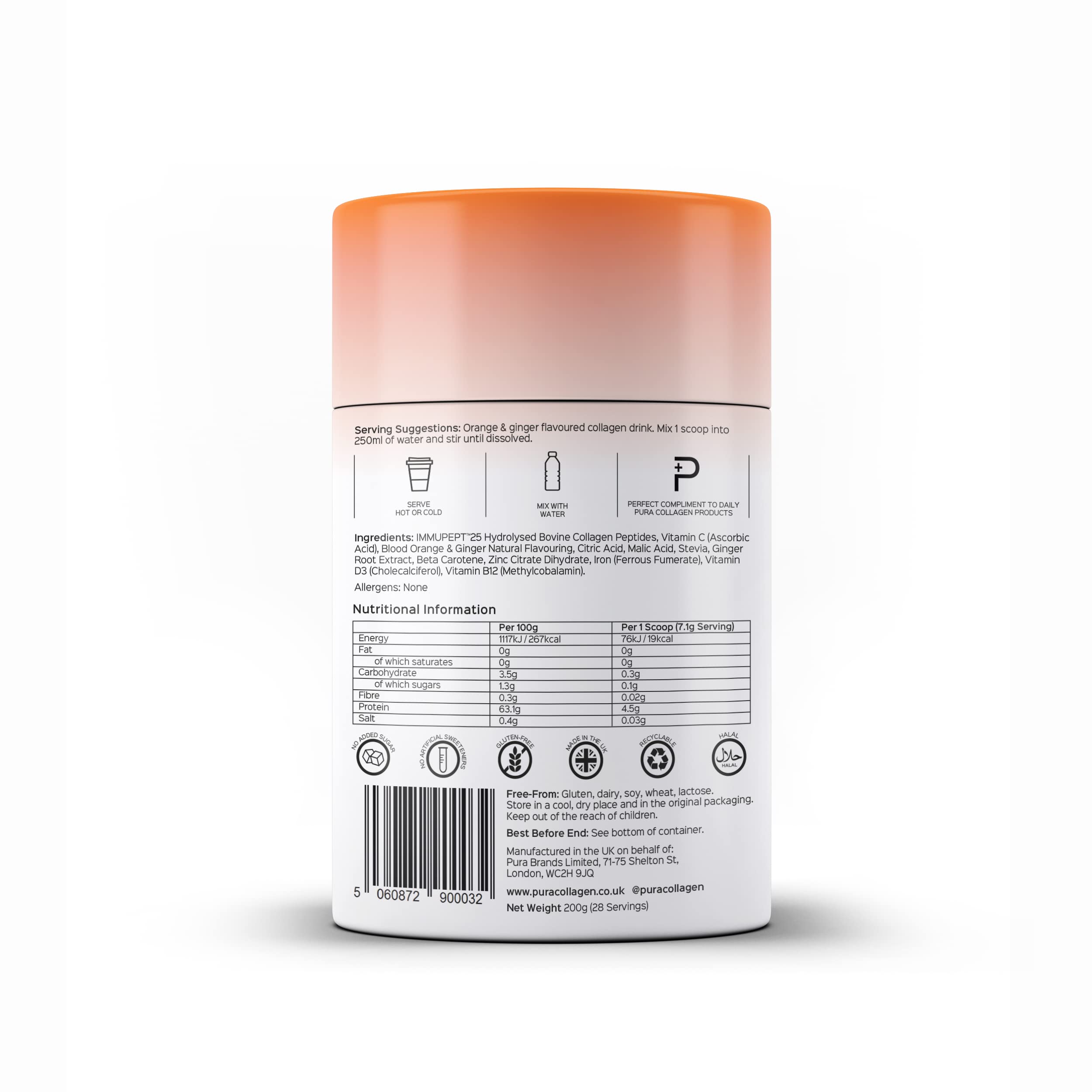 Pura Collagen Powdered Supplement (Protect) 5,000mg Bioactive Collagen Peptides® Pura Collagen Au supplements