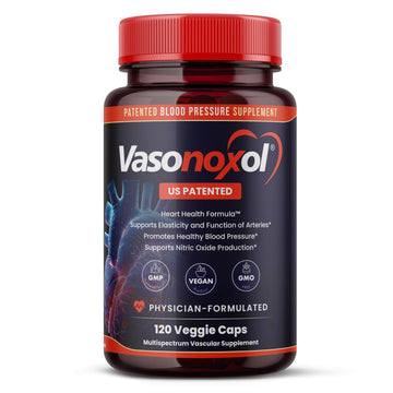 Vasonoxol U.S. Patented Nitric Oxide Supplement for Blood Pressure Support 2880mg - Physician Formulated Vascular Health Formula with L-Arginine & L-Citrulline - Vegan, Non-GMO (120 Capsules) Panoxol Au supplements