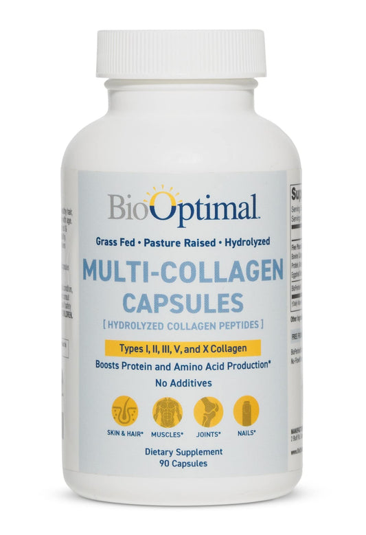 BioOptimal Multi-Collagen Supplement Capsules, Types I, II, III, V, & X Collagen, 90 Capsules BioOptimalUS supplements