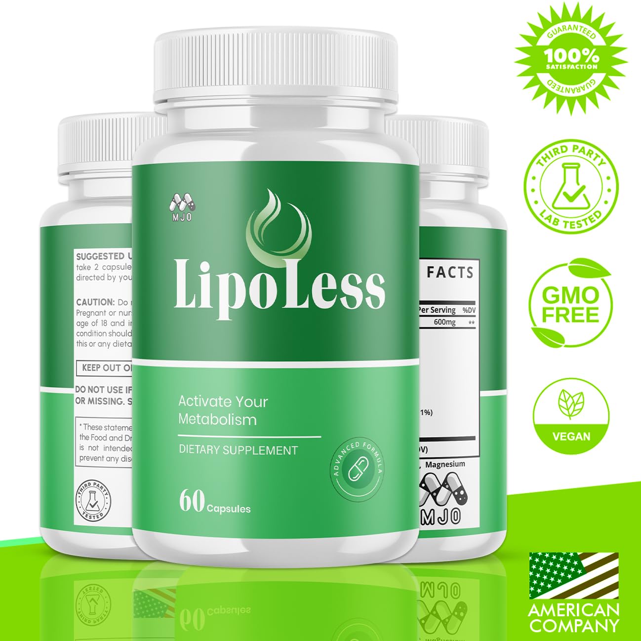 LipoLess Capsules, Official Lipo Less Supplement Pills with All Natural Ingredients, Advanced Formula for Optimal Health & Wellness Support with Premium Vitamins for Active Women & Men (60 Capsules) MJO Au supplements