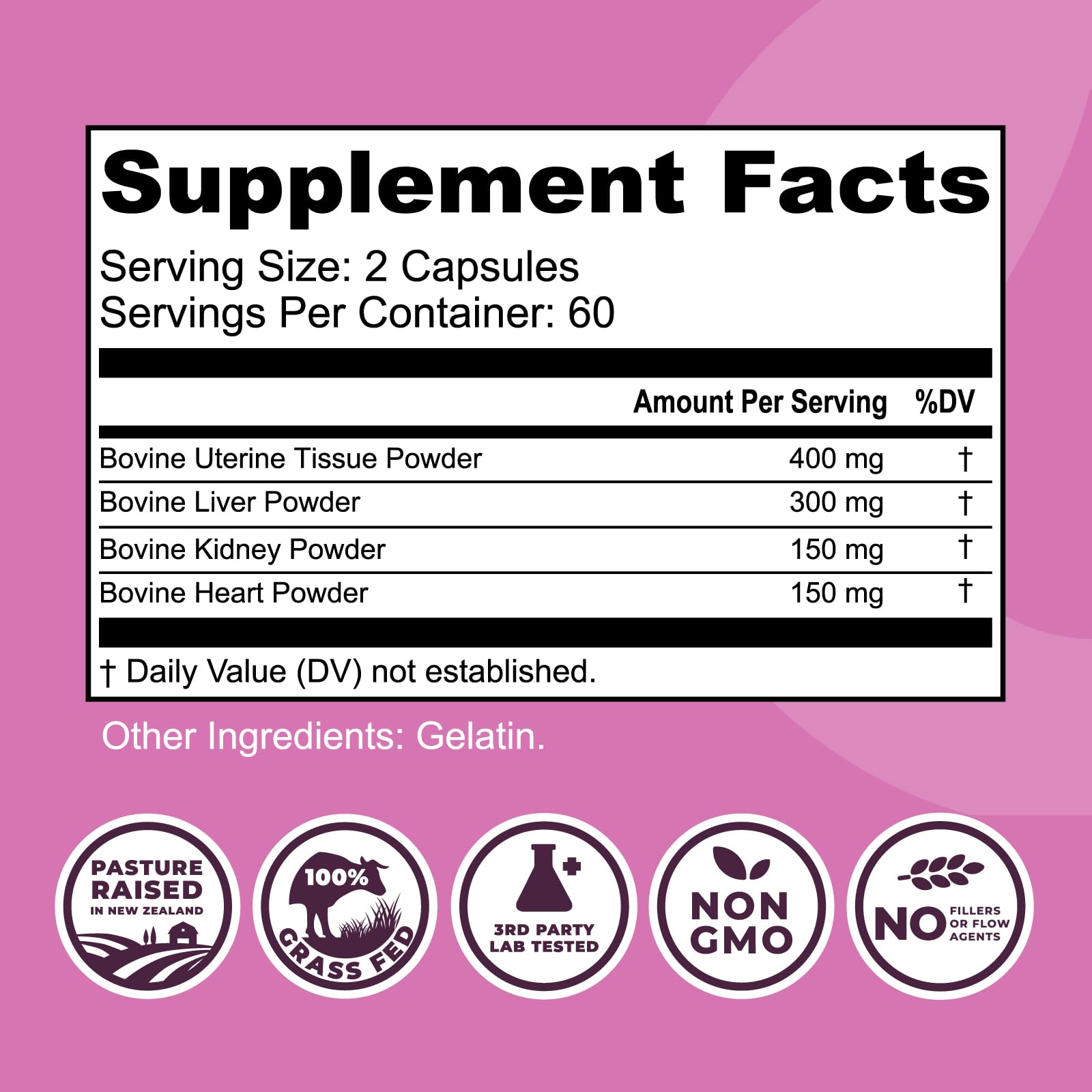 Beef Organ Supplement for Women - Beef Liver, Kidney, Heart and Uterus Tissue, Supports Women's Overall Energy and Health - Pasture Raised in New Zealand - No Fillers or Flow Agents - 120 Capsules Left Coast Performance Au supplements