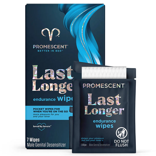 Promescent Delay Wipes Sexual Enhancer for Men to Last Longer in Bed, Extended Climax Control with Benzocaine for Male Genital Desensitizing - Increase Duration (7 Count) PromescentAU supplements