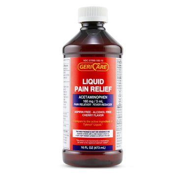 GeriCare Regular Strength Liquid Acetaminophen 160 mg, Pain Reliever, Fever Reducer, Aspirin & Alcohol Free, Cherry Flavored 16 Fl Oz (Pack of 2) GeriCare Au supplements