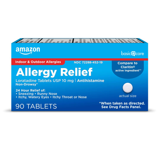 Amazon Basic Care Allergy Relief Loratadine Tablets 10 mg, 90 Count Amazon Basic CareAu supplements