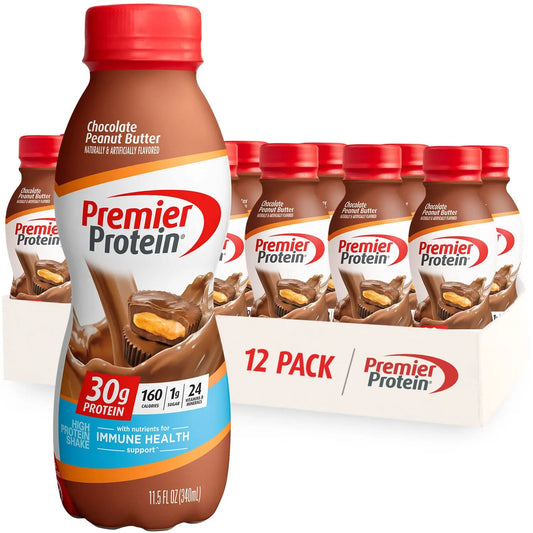 Premier Protein Shake, Chocolate Peanut Butter Liquid, 30g Protein, 1g Sugar, 24 Vitamins Premier ProteinAU supplements