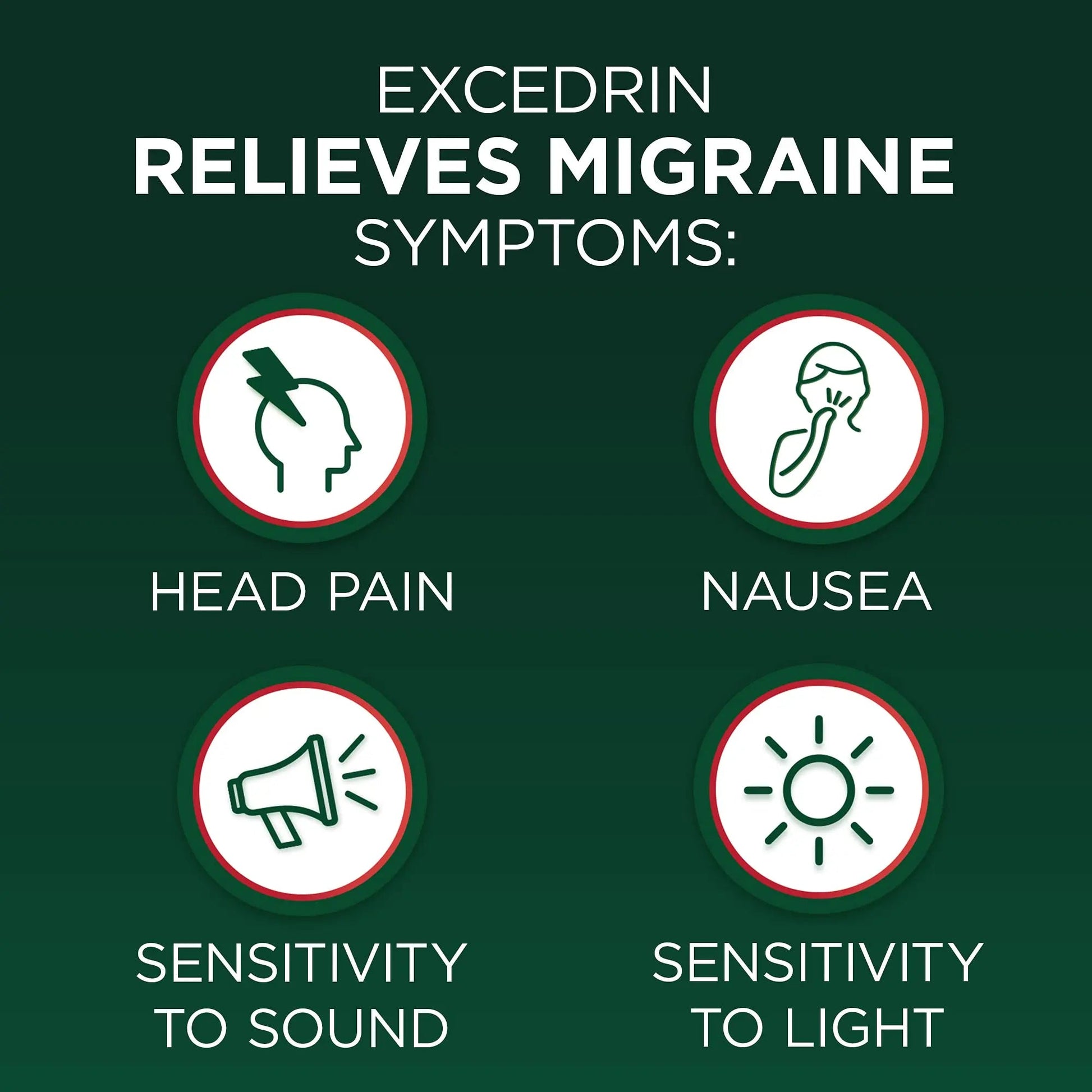 Excedrin Migraine Relief Caplets for Migraine Symptoms, Acetaminophen 250mg, Aspirin 250mg, Caffeine 65mg, Pain Reliever, 24 Count Excedrin Au supplements