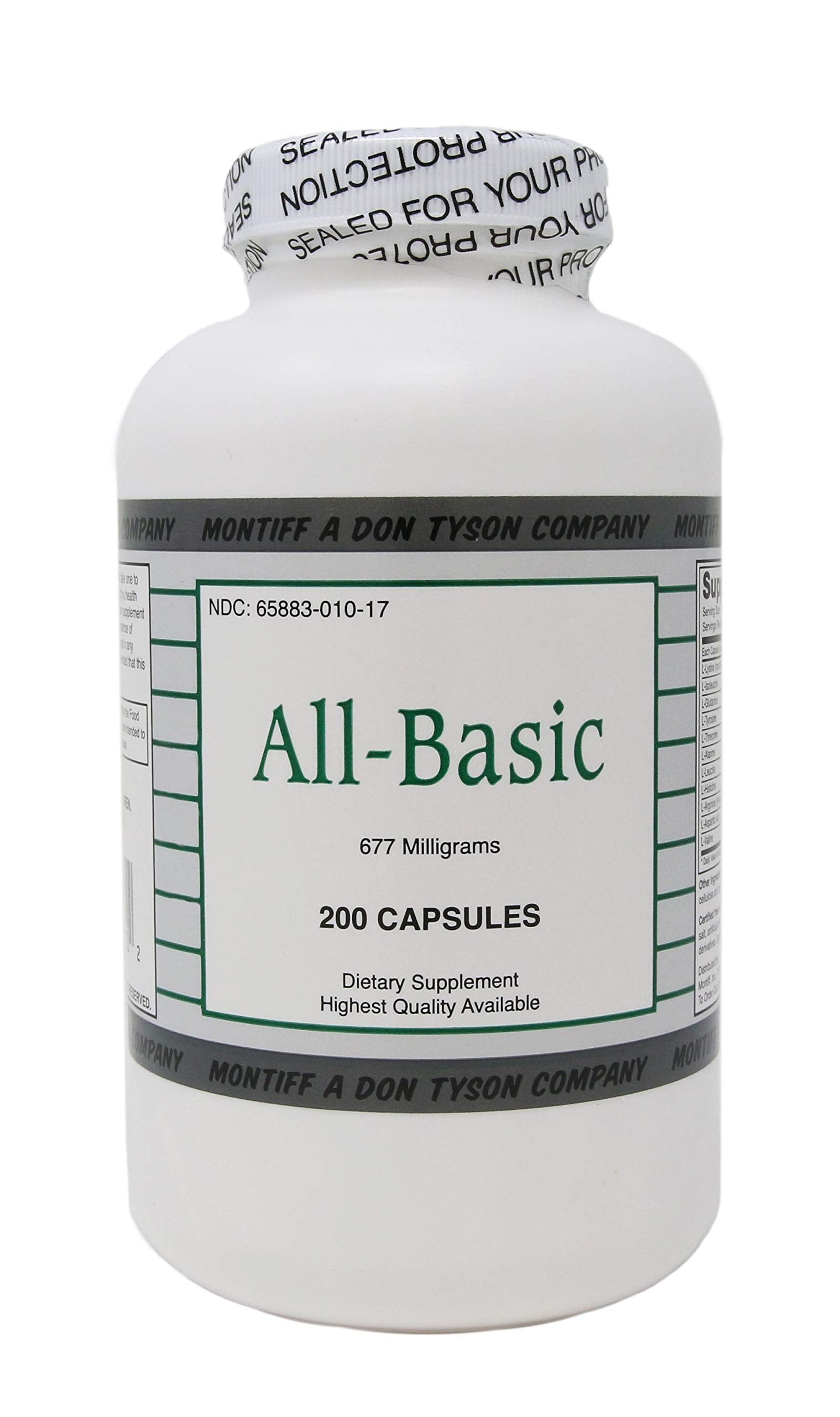 All Basic 677 mg 200 Capsules Montiff Au supplements
