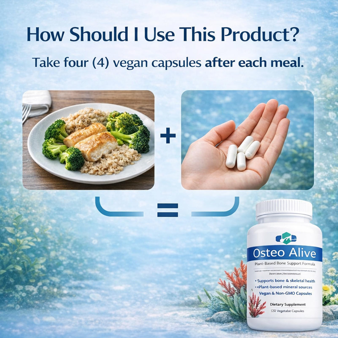 AIFBENK Osteo Alive Bone Support, with Plant-Based Calcium & Magnesium (from Algae), Vitamin D3 (from Lichen), Vitamin K2 (MK-7), Boron & BioPerine, Helps Support Bone & Skeletal Health AIFBENK Au supplements