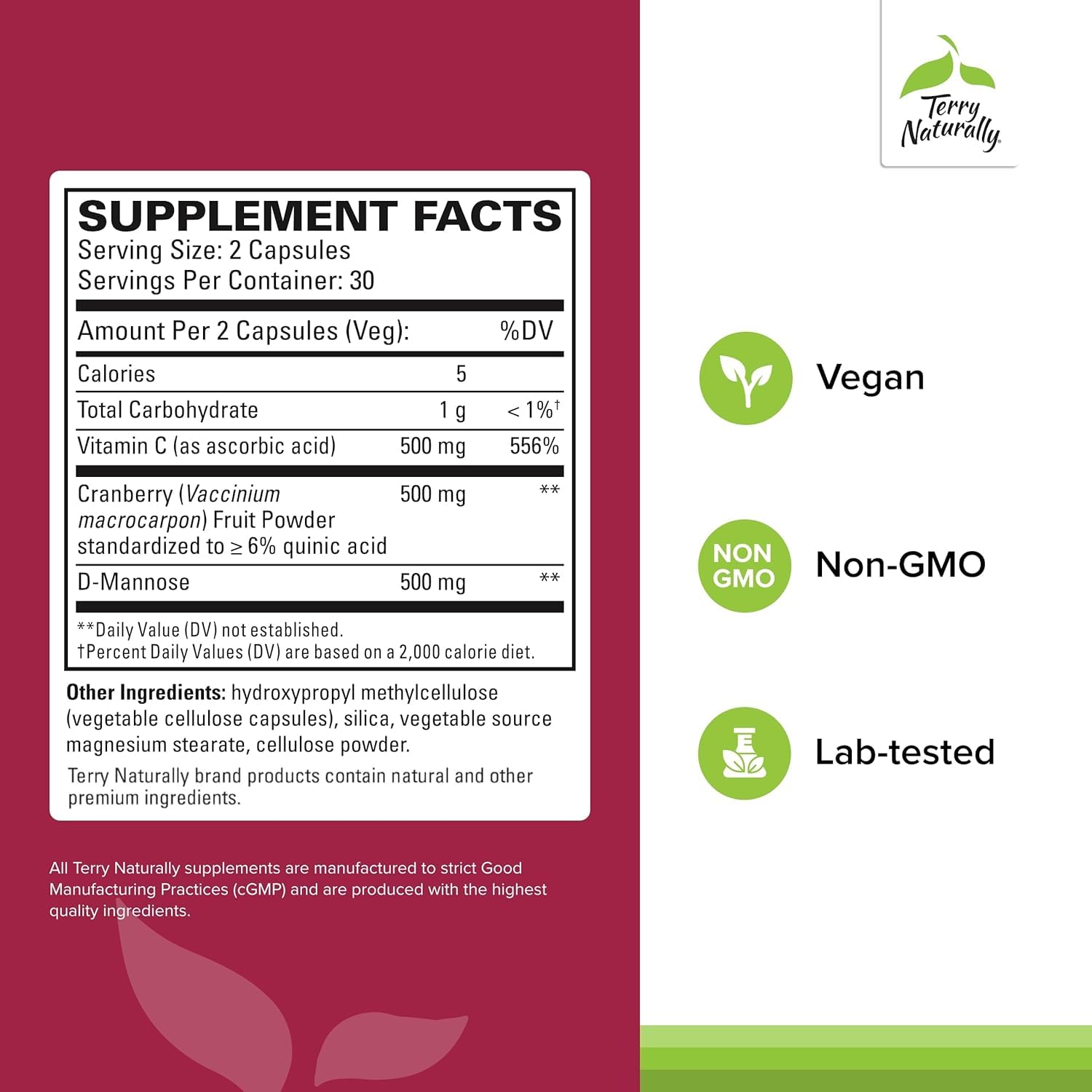 Terry Naturally Urinary Tract Intensive Support - Supplement with Cranberry for Bladder Health Support - Kidney Health Supplement with D-Mannose & Vitamin C - 60 Capsules (30 Servings) Terry Naturally Au supplements